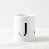 Monogramm Anfangsj schwarze u. weiße moderne Kaffeetasse (Mittel)