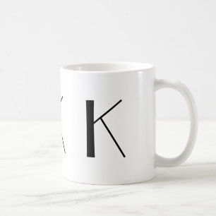 Monogramm Anfangsk schwarze u. weiße moderne Kaffeetasse