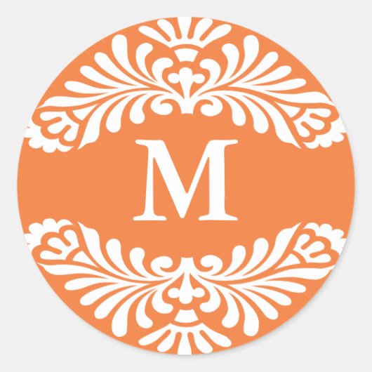 Monogramm Anfangskleber::Korallenriffe - Rose - Or Runder Aufkleber (Vorderseite)