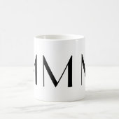 Monogramm Anfangsm schwarze u. weiße moderne Kaffeetasse (Mittel)
