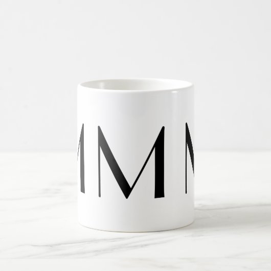 Monogramm Anfangsm schwarze u. weiße moderne Kaffeetasse (Mittel)