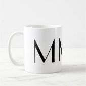 Monogramm Anfangsm schwarze u. weiße moderne Kaffeetasse (Links)