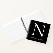 Monogramm Anfangsname Angepasster moderner Notizblock (Innenseite)