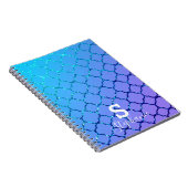 Monogramm Anfangsname Blue Glitzer Quatrefolie Coo Notizblock (Rechte Seite)