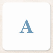 Monogramm Anfangsname Dusty Blue White Simple 2023 Rechteckiger Pappuntersetzer (Vorderseite)