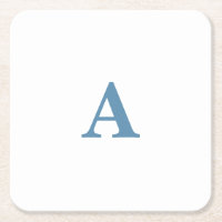 Monogramm Anfangsname Dusty Blue White Simple 2023