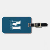 Monogramm Anfangsname Einfach Aquamarin grün Gepäckanhänger (Vorderseite horizontal)