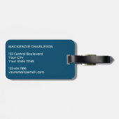 Monogramm Anfangsname Einfach Aquamarin grün Gepäckanhänger (Rückseite horizontal)