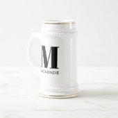 Monogramm Anfangsname Einfach Personalisiert Bierglas (Vorderseite Links)