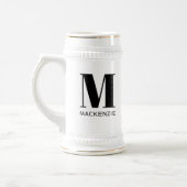 Monogramm Anfangsname Einfach Personalisiert Bierglas (Links)