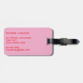 Monogramm Anfangsname Einfach Rosa und Rot Gepäckanhänger (Rückseite horizontal)