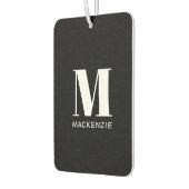 Monogramm Anfangsname Einfach Schwarz und Weiß Autolufterfrischer (Links)