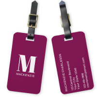 Monogramm Anfangsname Einfache Burgundy Pink