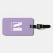 Monogramm Anfangsname Einfache Pastel Lilac Gepäckanhänger (Vorderseite horizontal)