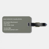 Monogramm Anfangsname Einfache Seite Grün Gepäckanhänger (Rückseite horizontal)