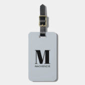 Monogramm Anfangsname Einfaches Pulver Blau Gepäckanhänger (Vorderseite vertikal)
