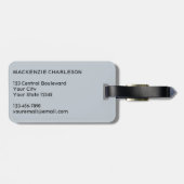 Monogramm Anfangsname Einfaches Pulver Blau Gepäckanhänger (Rückseite horizontal)