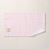 Monogramm Anfangsname Elegant Gold Blush Badhandtuch Set (Handtuch)