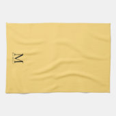 Monogramm Anfangsname elegant Schwarz und Gold Geschirrtuch (Horizontal)