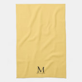 Monogramm Anfangsname elegant Schwarz und Gold Geschirrtuch (Vertikal)