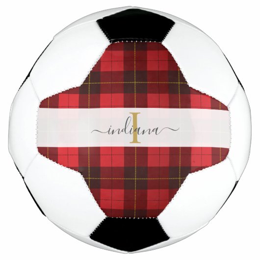 Monogramm Anfangsname Kariert Tartan Wallace Fußball (Vorderseite)