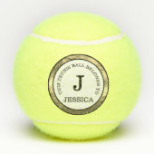 Monogramm Anfangsname Moderner Tennisbälle (Rückseite)