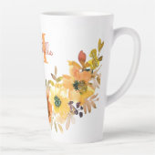 Monogramm Anfangsname Orange Wasserfarbstoff Milchtasse (Rechts)