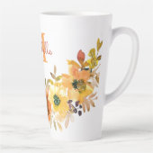 Monogramm Anfangsname Orange Wasserfarbstoff Milchtasse (Rechts)