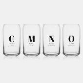 Monogramm Anfangsname Personalisierte Hochzeitspar Dosenglas (Hinten)