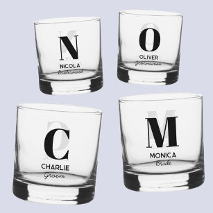 Monogramm Anfangsname Personalisierte Hochzeitspar Whiskyglas