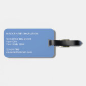 Monogramm Anfangsname Simple Sky Blue Gepäckanhänger (Rückseite horizontal)