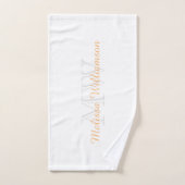 Monogramm Anfangsname Skript Gelbes Gold Weiß Badhandtuch Set (Handtuch)