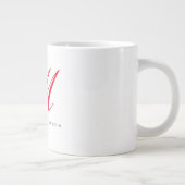Monogramm Anfangsname Weiß Rot Minimalistisch Jumbo-Tasse (Rechts)