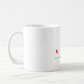 Monogramm Anfangsname Weiß Rot Minimalistisch Kaffeetasse (Links)