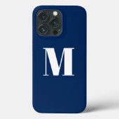 Monogramm Anfangsnavy blau anpassen Case-Mate iPhone Hülle (Rückseite)