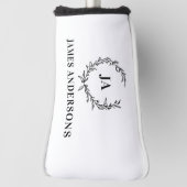 Monogramm Anfangspaar Kranz modern elegant Golf Headcover (Rotieren 90)