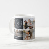 Monogramm Anfangspaar Kranz modern elegant Kaffeetasse (Vorderseite Links)