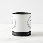 Monogramm Anfangspaar Kranz modern elegant Tasse (Zentrum)