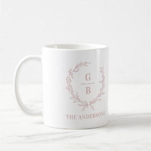 Monogramm Anfangspärchen modern, elegant pink Kaffeetasse