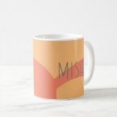 Monogramm Anfangspfirsichpfirk rosa Name modern Kaffeetasse (VorderseiteRechts)