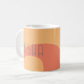 Monogramm Anfangspfirsichpfirk rosa Name modern Kaffeetasse (Vorderseite Links)