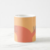 Monogramm Anfangspfirsichpfirk rosa Name modern Kaffeetasse (Mittel)