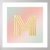 Monogramm Anfangsrosa-Minzgrün Foliendrucke (Vorderseite)