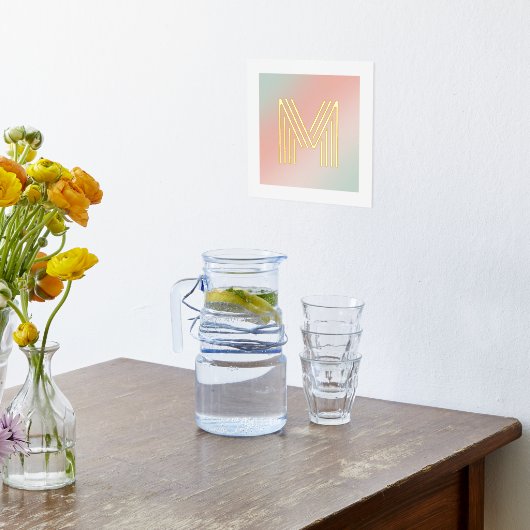 Monogramm Anfangsrosa-Minzgrün Foliendrucke (Ablage(Küche))