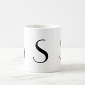 Monogramm Anfangss schwarze u. weiße moderne Kaffeetasse (Mittel)