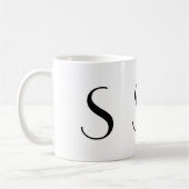 Monogramm Anfangss schwarze u. weiße moderne Kaffeetasse (Links)