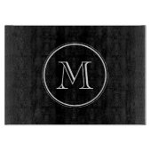 Monogramm Anfangsschwarz-High-End-gefärbt Schneidebrett (Vorderseite)