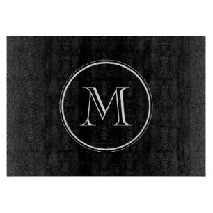 Monogramm Anfangsschwarz-High-End-gefärbt Schneidebrett