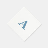 Monogramm Anfangsstaub Blau Eleganter Benutzername Serviette (Ecke)