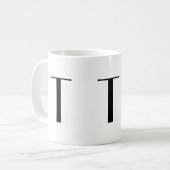 Monogramm Anfangst schwarze u. weiße moderne Kaffeetasse (Vorderseite Links)